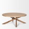 Homeroots 42" Natural Solid Wood Round Cross Legs Coffee Table 597141 - alternate 2