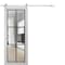 Sartodoors Sturdy Barn Door Clear Tempered Glass, Lucia 2366 White Silk and Aluminum Strips, 6.6FT Silver Rai LUCIA2366BD-S-WS-24 x 96 - alternate 1
