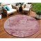 Homeroots 8' Blush And Ivory Round Abstract Washable Indoor Outdoor Area Rug 602691 - alternate 1