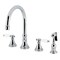 Kingston Brass Double-Handle Widespread Kitchen Faucet with Brass Sprayer, Polished Chrome KS2791BPLBS - alternate 1