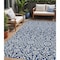 Homeroots 5' X 8' Navy Blue And Ivory Damask Washable Indoor Outdoor Area Rug 595170 - alternate 1