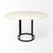 Homeroots 48" White And Black Rounded Marble And Metal Pedestal Base Dining Table 380478 - alternate 2
