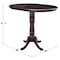 International Concepts Round 36 in Rd Top Pedestal Table, 12 in Leaf, 40.9 inH, Bar Height, Rich Mocha, 36 W, 48 L, Wood K15-36RXT-6B-2 - alternate 2