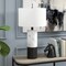 Homeroots 24" Black and White Marble and Metal Cylinder Table Lamp With White Drum Shade 546090 - alternate 2