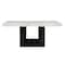 Homeroots 70" White and Black Faux Marble and Wood Pedestal Base Dining Table 564890 - alternate 2