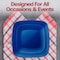 Smarty Had A Party 8.5" Blue Flat Rounded Square Disposable Plastic Buffet Plates (120 Plates), 120PK 4838B-CASE - alternate 2
