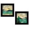 Homeroots Set Of Two Lake or Sunshine 2 Black Framed Print Wall Art, 2PK 406026 - alternate 1