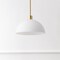 Jonathan Y Solene 11.75" 1-Light Modern Contemporary Adjustable Metal/Glass Dome LED Pendant, Brass Gold/White JYL9565A - alternate 3