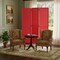 Homeroots 67" Red Wood Folding Three Panel Screen Room Divider 274726 - alternate 2