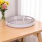 Homeroots 14" Cream And Gray Geometric Pad Print Round Serving Tray With Handles 634499 - alternate 2