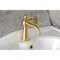 Kingston Brass One-Handle Single-Hole Bathroom Faucet with Push Pop-Up Drain, Brushed Brass KS3547RNK - alternate 2
