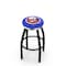 Holland Bar Stool Co 36" Blk Wrinkle New York Islanders Swivel Bar Stool, Chrome Ring L8B2C36NYIsln - alternate 1