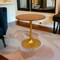 Homeroots 30" Brown And Gold Rounded Solid Wood And Iron Pedestal Base Dining Table 517765 - alternate 3