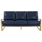 Leisuremod Jefferson Modern Design Leather Sofa with Gold Frame, Navy Blue JAG77NBU-L - alternate 3