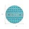 Homeroots 8' Teal Blue Ivory And Gold Round Geometric Washable Indoor Outdoor Area Rug 612222 - alternate 2