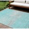 Homeroots 8' X 10' Aqua And Teal Blue Abstract Washable Indoor Outdoor Area Rug 609447 - alternate 1