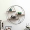 Vintiquewise Elegant 3-Tier Decorative Floating Circular Silhouette Wall Shelf - Circular Metal and Wood QI004691.3BK - alternate 3