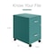 Space Solutions 14.25 in W 2 Drawer Mobile Vertical File Cabinet W/ Accessory Drawer, Teal 25937 - alternate 3