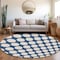 Homeroots 8' Navy Blue And Ivory Round Polka Dot Washable Indoor Outdoor Area Rug 595255 - alternate 2