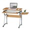 Homeroots 43" Oak Wood and Stainless Steel Computer Desk 723739 - alternate 1