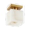Jonathan Y Alessia 5" 1-Light Modern Contemporary Alabaster/Iron Cube LED Semi Flush Mount, White Marbling/Brass JYL1202A - alternate 2