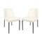 Manhattan Comfort Loft Metal Vegan Leather Side Chair in Ivory - Set of 2 DC1533-3 - alternate 4
