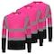 Protectx Long Sleeve T-Shirt, Polyester, Pink, M, 3 PK ST-150LS1-PK-M-03 - alternate 1