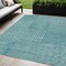 Homeroots 5' X 8' Teal Blue And Ivory Geometric Washable Indoor Outdoor Area Rug 600781 - alternate 1