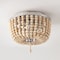 Jonathan Y Allison 10" 2-Light Shabby Chic Farmhouse Wood Beaded/Metal LED Flush Mount, Antique Silver/Cream JYL9074C - alternate 2
