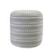 Homeroots 20in Blue Polyester Round Striped Indoor Outdoor Pouf Ottoman 517435 - alternate 1