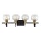 Jonathan Y Marais 29.75" 4-Light Iron/Glass Rustic Vintage LED Vanity Light, Black/Brass Gold JYL3529A - alternate 2