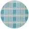 Homeroots 8' Teal Blue Gray And Ivory Round Plaid Washable Indoor Outdoor Area Rug 597591 - alternate 2