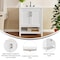 Flash Furniture Vega 30in. Vanity w/Sink, Soft Close Doors & Open Shelf, Carrara Marble, Black Hardware, Wht/Wht FS-VEGA30-WH-HDBLK-GG - alternate 2