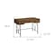 Homeroots 47" Brown and Black Wood and Metal Sled Computer Desk With Three Drawers 489914 - alternate 2