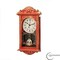 Clockswise Vintage Wall Clock with Wood-Effect Plastic Pendulum, Battery-Operated - Red with Distressed Finish QI004145.RD - alternate 2