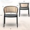 Leisuremod Ervilla Dining Arm Chair with Wicker Back and Leather Seat in Gray EC20GR-L - alternate 2