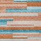 Homeroots 10' X 14' Orange Teal Blue And Salmon Striped Washable Indoor Outdoor Area Rug 613313 - alternate 3