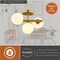 Vaxcel Graham 13-in W Gold Brass Semi Flush Ceiling Light Fixture White Frosted Globes C0318 - alternate 2