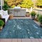 Homeroots 3' X 5' Teal Blue And Ivory Abstract Washable Indoor Outdoor Area Rug 631185 - alternate 3