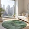 Homeroots 8' Green And Brown Round Abstract Washable Indoor Outdoor Area Rug 577621 - alternate 2