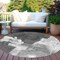 Homeroots 8' Gray And Smoky Black Round Abstract Washable Indoor Outdoor Area Rug 609168 - alternate 2