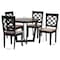 Baxton Studio Selby Modern Sand Fabric and Dark Brown Wood 5-Piece Dining Set 256-9725-10898-ZORO - alternate 3