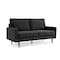 Homeroots 69" Black Velvet Sofa With Dark Brown Legs 543716 - alternate 2