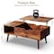 Simple Deluxe Lift Top Coffee Table with Storage Shelf and Hidden Compartment, Modern Wooden Rising Coffee Tables 3A88HKTABELIFTBRN - alternate 3