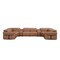 Homeroots Chestnut Italian Leather Power Reclining U Shaped Eight Piece Corner Sectional With Console 634678 - alternate 1