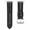 Elegani Alligator-Embossed Leather Band Compatible with Apple Watch 44mm, Black, Yellow Gold Buckle LATPAM-BLK-YGD-44 - alternate 1