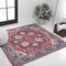 Jonathan Y Cirali Ornate Large Medallion Non-Slip Machine-Washable Red/Navy 5 ft Square Area Rug WSH105A-5SQ - alternate 1