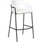 Leisuremod Axis Ergonomic Velvet/Polyester/Leather Bar Stool with Powder-Coated Steel AC29W - alternate 1