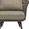Homeroots 32" Gray And Taupe Woven Aluminum Outdoor Arm Chair with Taupe Cushion 556638 - alternate 2