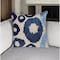 Homeroots 22" Blue and Beige Abstract Cotton Throw Pillow With Embroidery 529223 - alternate 1